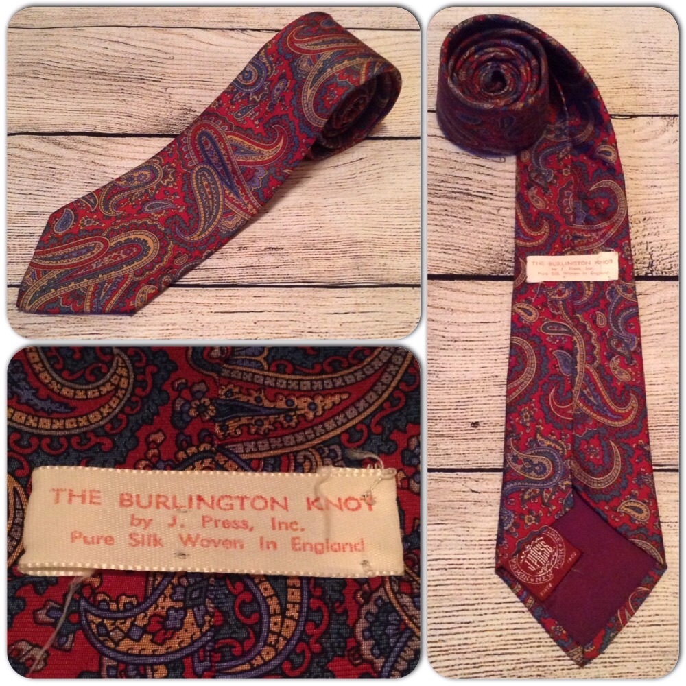 J. Press Burlington Knot Mens Tie Silk Paisley PM1